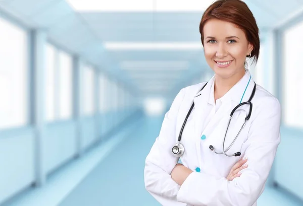 Doctor woman with stethoscope — Stock Photo, Image