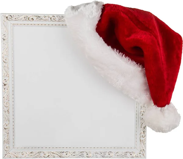 Sombrero Santa Rojo Aislado Sobre Fondo Blanco —  Fotos de Stock