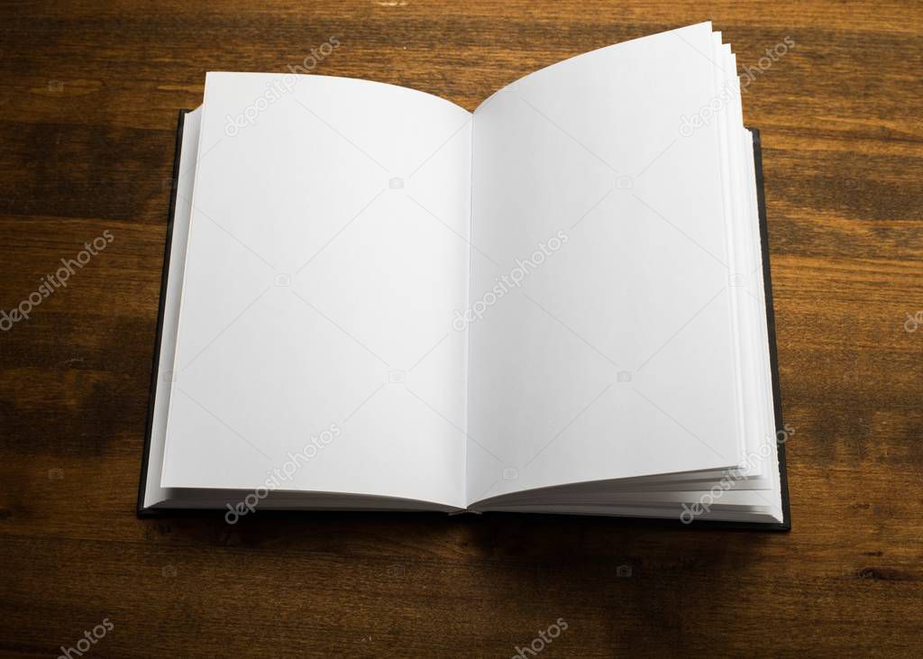 blank notebook on background