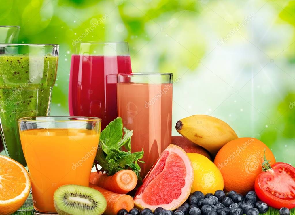 Download glasses of fresh juice — Stock Photo © billiondigital #161238116
