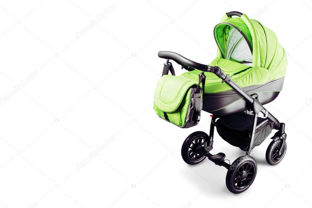 Green baby carriage
