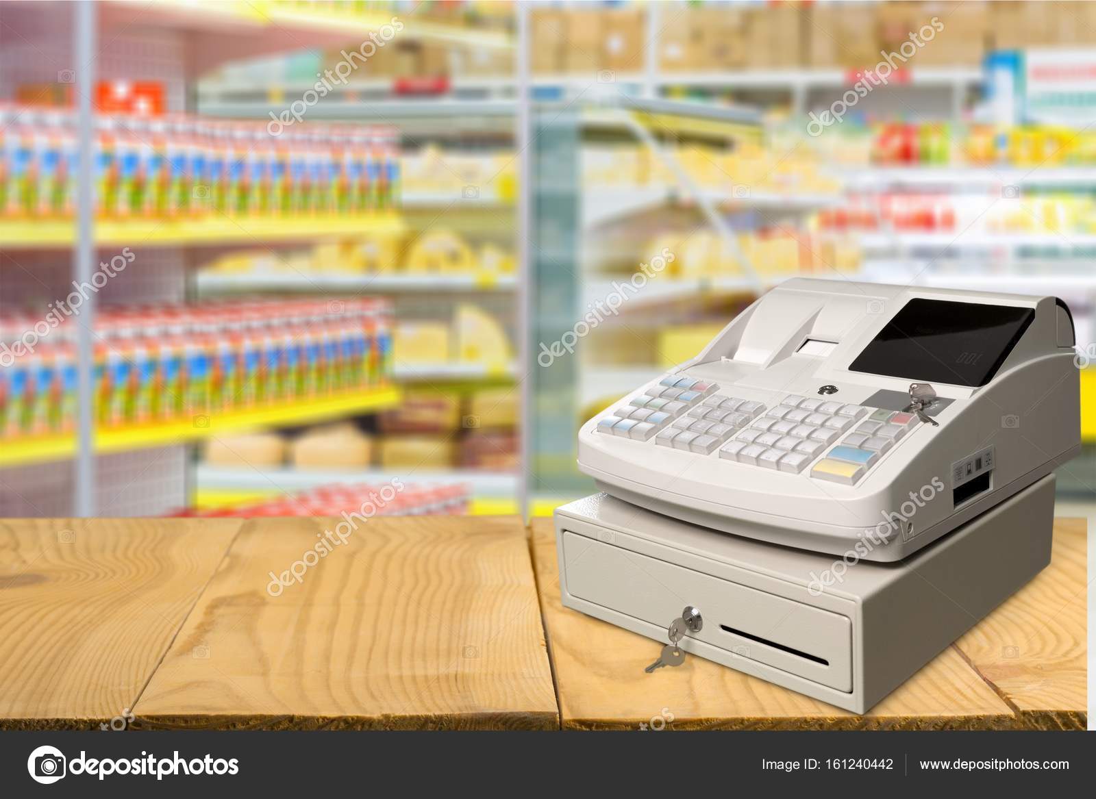 Caja registradora con pantalla LCD fotografía de stock