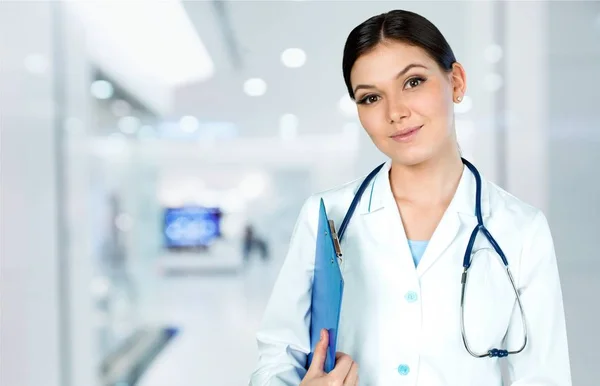 Woman doctor with stethoscope — Stock Photo, Image