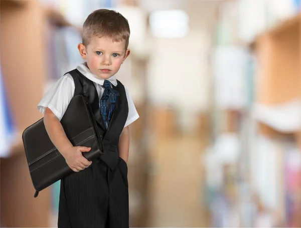 Menino com saco — Fotografia de Stock