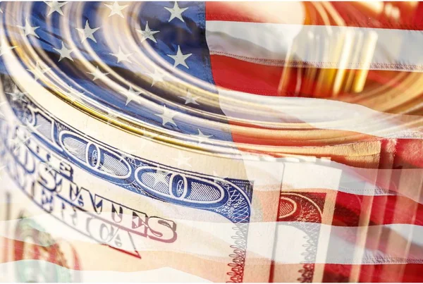 Dolar Amerikan bayrağı — Stok fotoğraf