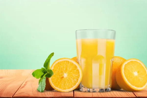 Glass of delicious orange juice — Stock Photo, Image