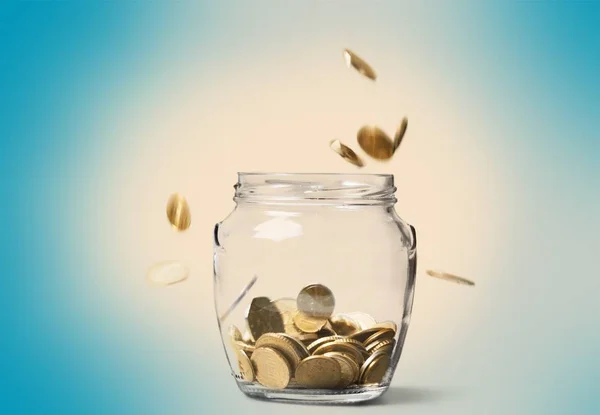 Money Jar with  coins