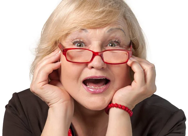 Елегантна старша жінка в окулярах — стокове фото
