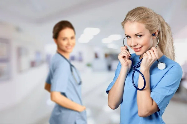Female doctor with stethoscope — Stock Photo, Image