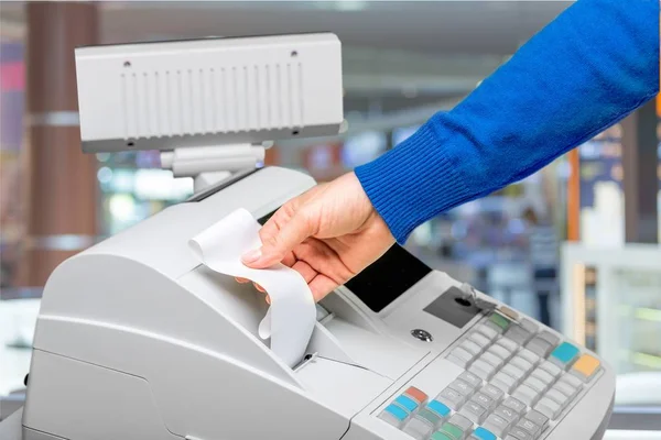 Registrierkasse mit LCD-Anzeige — Stockfoto