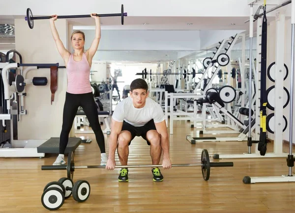 sporty couple work out