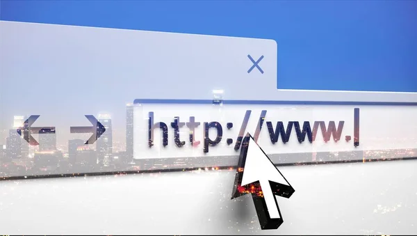 Nahaufnahme Der Browserleiste Mit Cursor Und Eingetipptem Http — Stockfoto