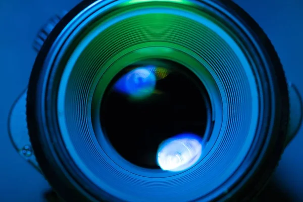 Camera lens with lens reflections — Stock Photo, Image