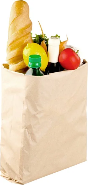 Boodschappentas met kruidenier producten — Stockfoto
