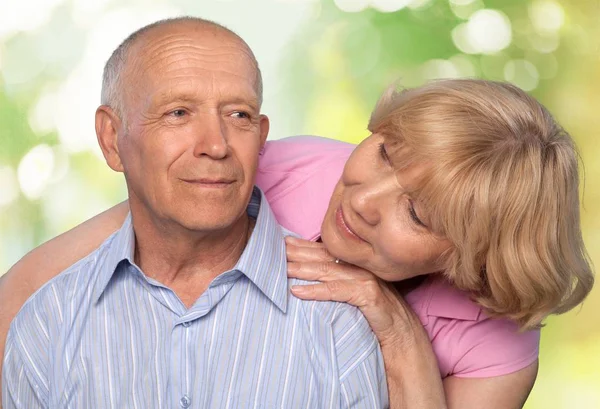 elderly couple in park