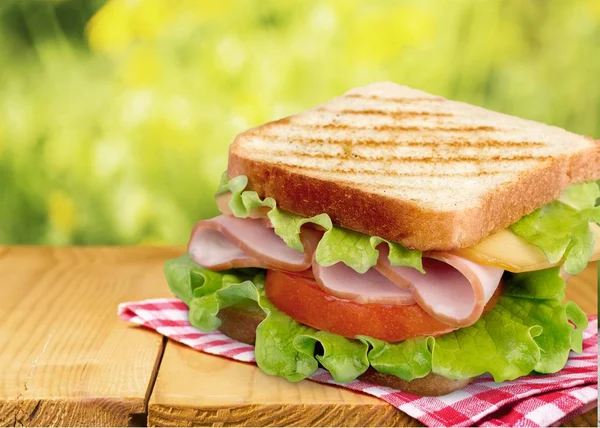 Sandwich mit Gemüse und Fleisch — Stockfoto