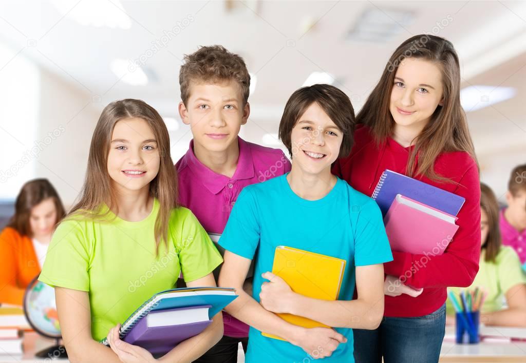 Group of Students with books