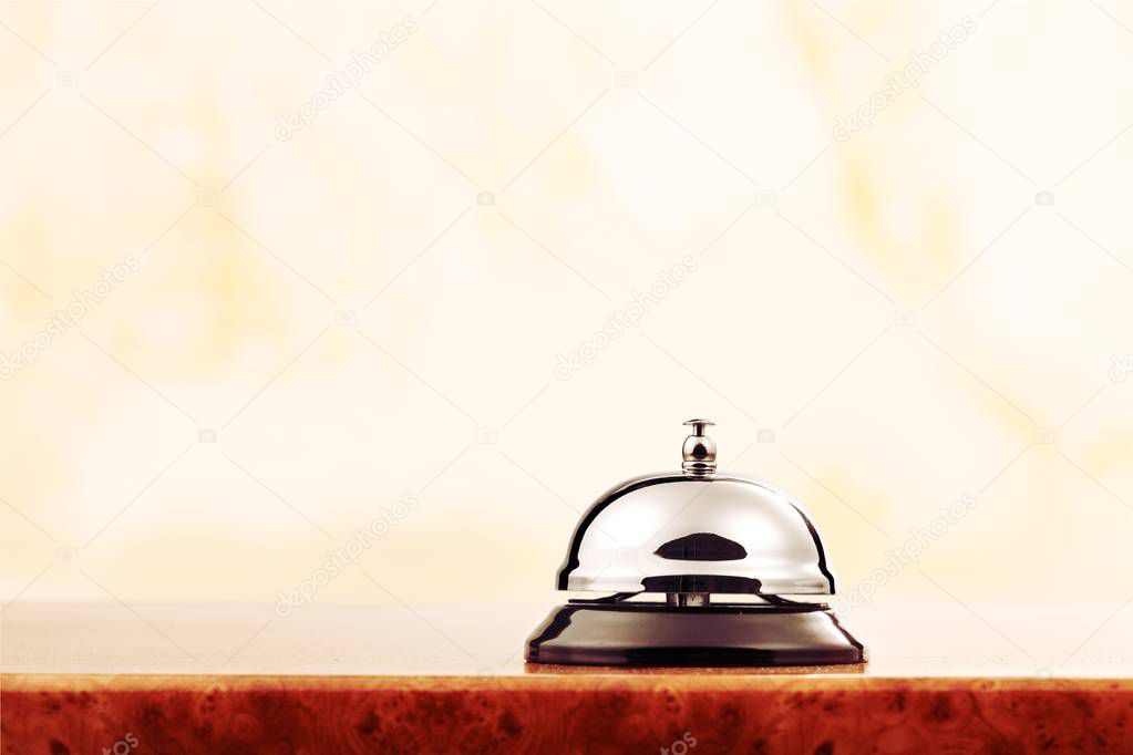 hotel reception service desk bell