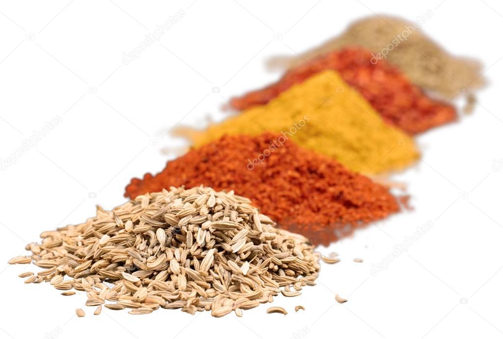 composition of various spices