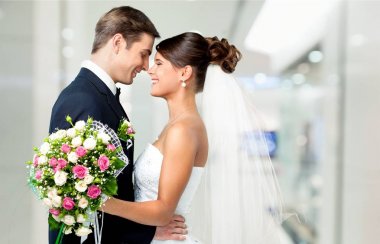 Gelin ve damat şık buket holding