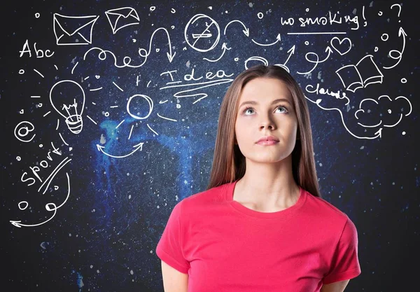 Thoughtful young woman — Stock Photo, Image