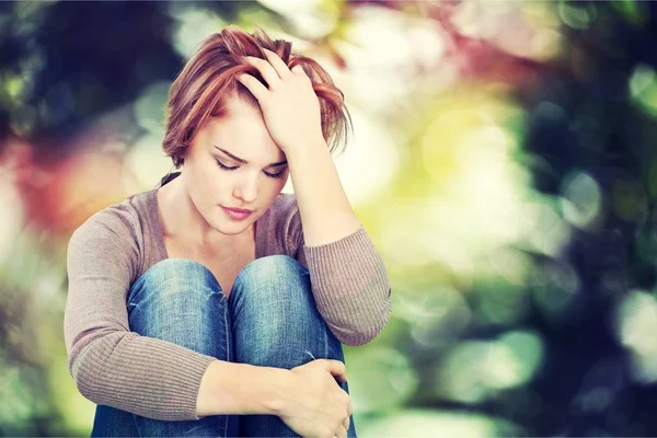 Stressed young woman — Stock Photo, Image