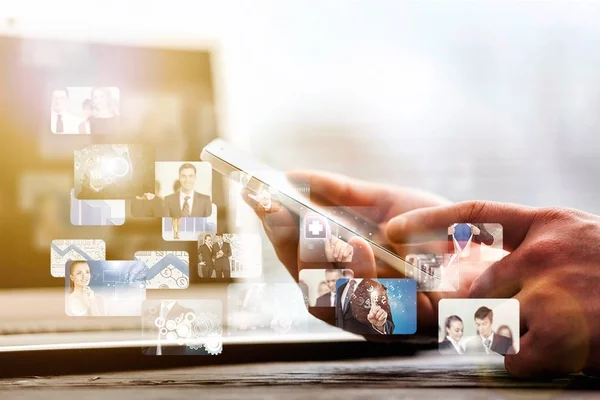 Male Hands Smartphone Close Vie — Stock Photo, Image