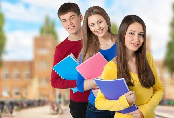 Young students smiling — Stock Photo, Image