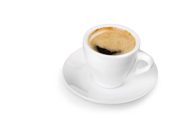 Svart kaffe i vit kopp — Stockfoto