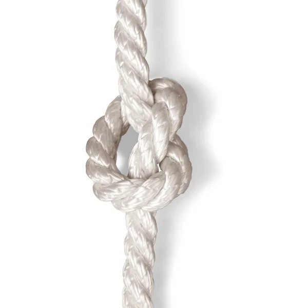 白の結び目でロープ — ストック写真