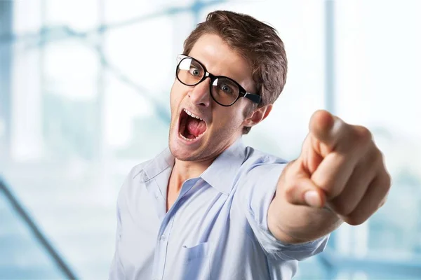 Angry businessman pointing at you — Stock Photo, Image
