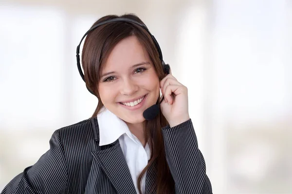 Young woman with headphones — Stock Photo, Image