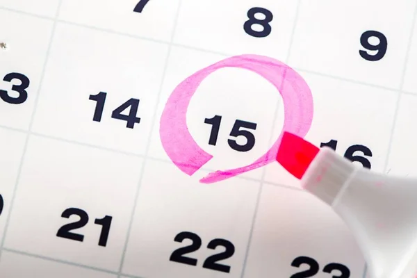 Circle marked on a calendar — Stock Photo, Image