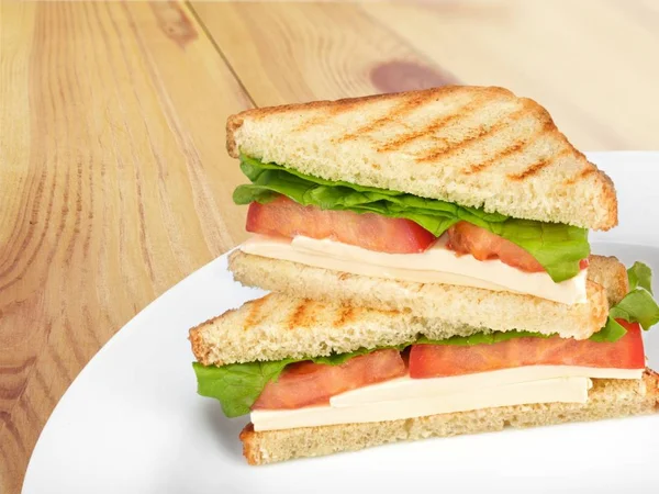 Delicious stacked sandwiches — Stock Photo, Image