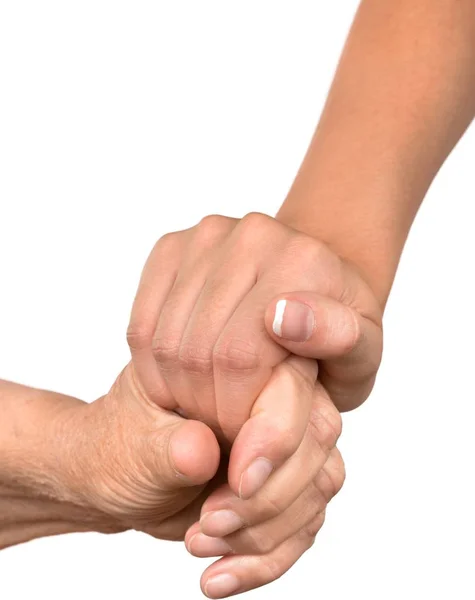 Old and young hands — Stock Photo, Image