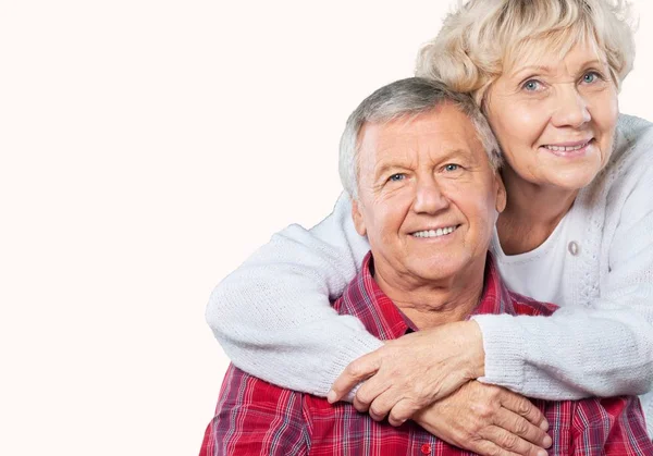 Elderly couple hugging — Stock Photo, Image