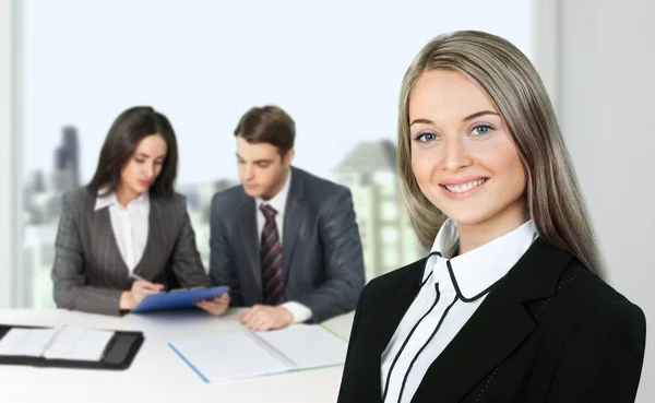 Businesswoman on meeting at office — Stock Photo, Image