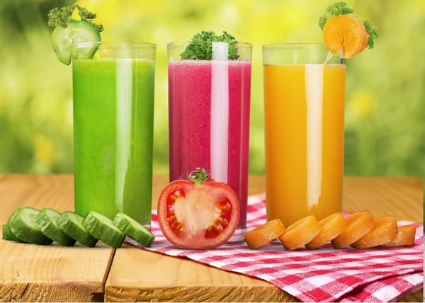 Glasses of fresh juice — Stock Photo, Image
