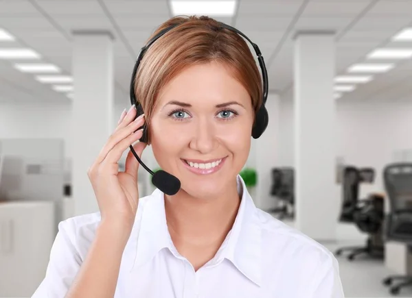 young woman  with headphones