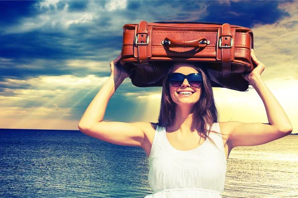 Woman relaxing on vacation — Stock Photo, Image