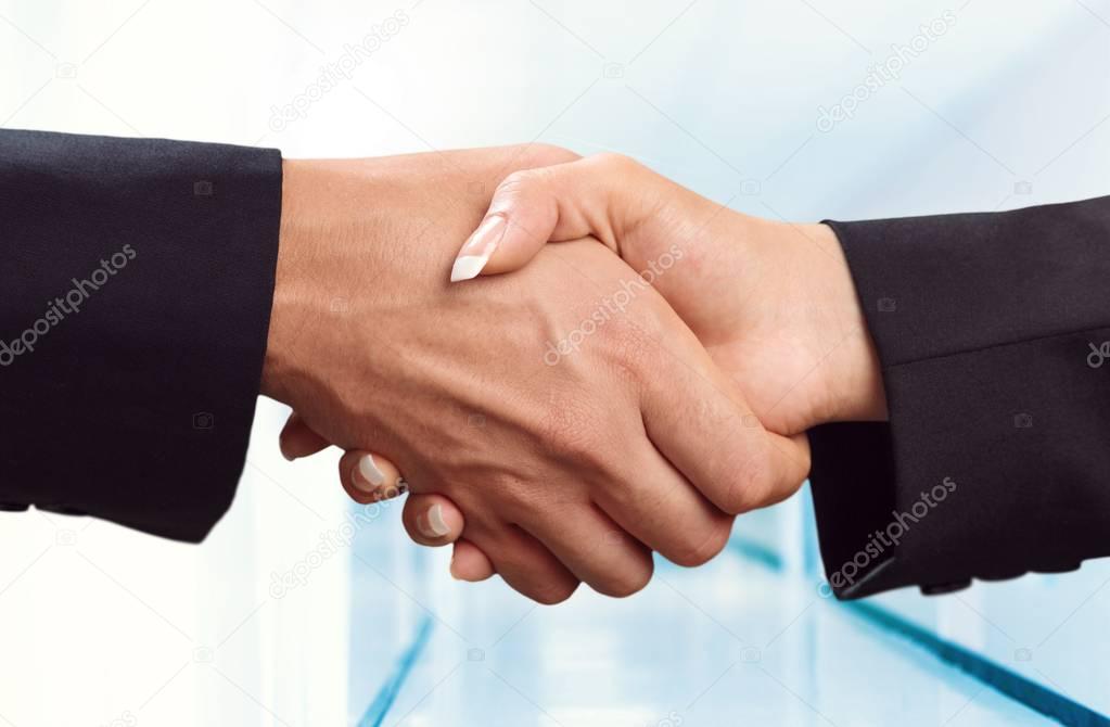 Business people handshaking at meeting 