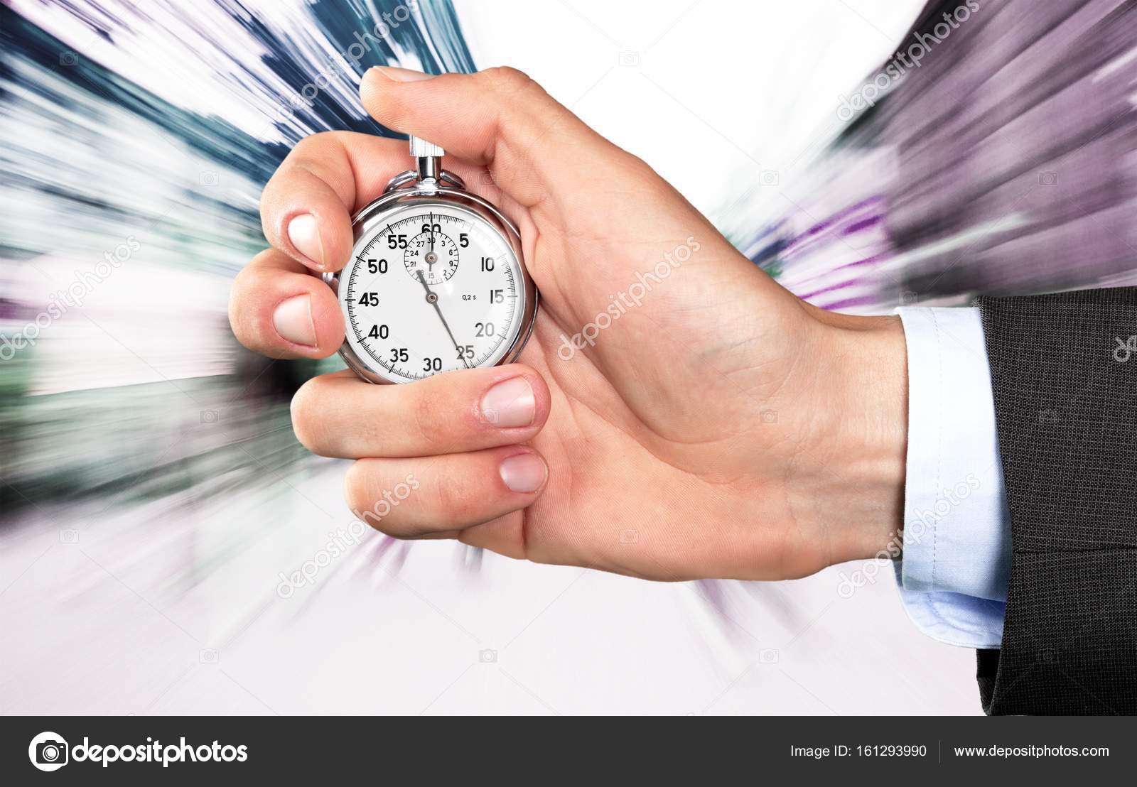 Cronometro en mano humana Foto de stock 161293990 billiondigital