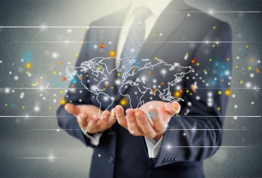 işadamı işaretleri ile takım elbiseli