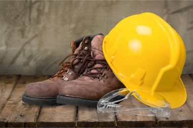 Yellow working hard hat clipart