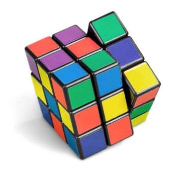 Arka plan üzerinde Rubik küpü. 