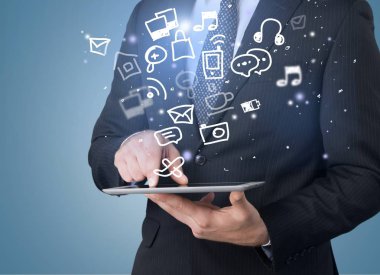 iş adamı holding dijital tablet 