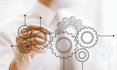 iş kroki karşı ayakta işadamı