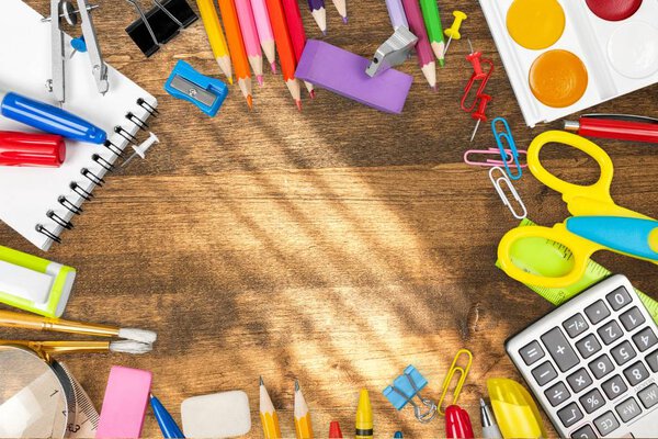 School stationery composition 