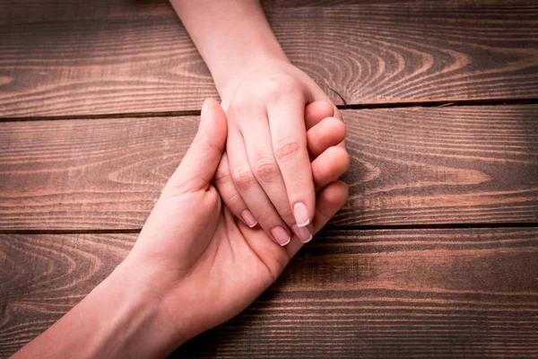 Friendship Love Concept Man Woman Man Hand Hold Girl Hand — Stock Photo, Image