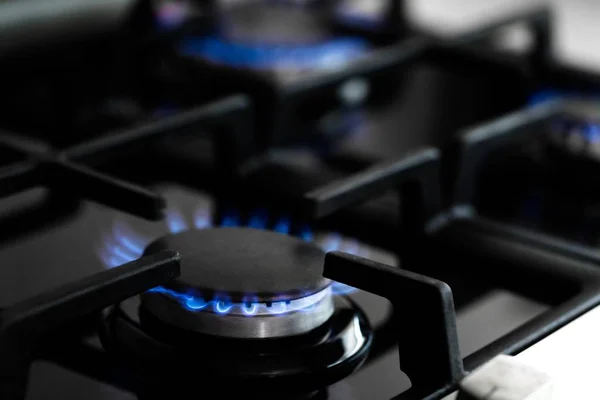 Flames of gas stove — Stockfoto